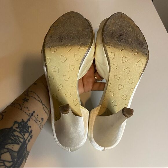 DAVIDS Bridals Michelangelo Mirabelle Mercury Bow Ivory Pump Heels dressy - Picture 10 of 11